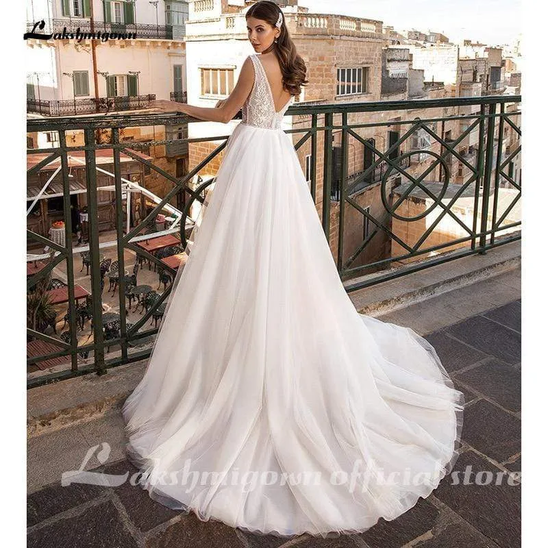 Roycebridal Long Sleeves Wedding Dresses Ivory A-Line Beach