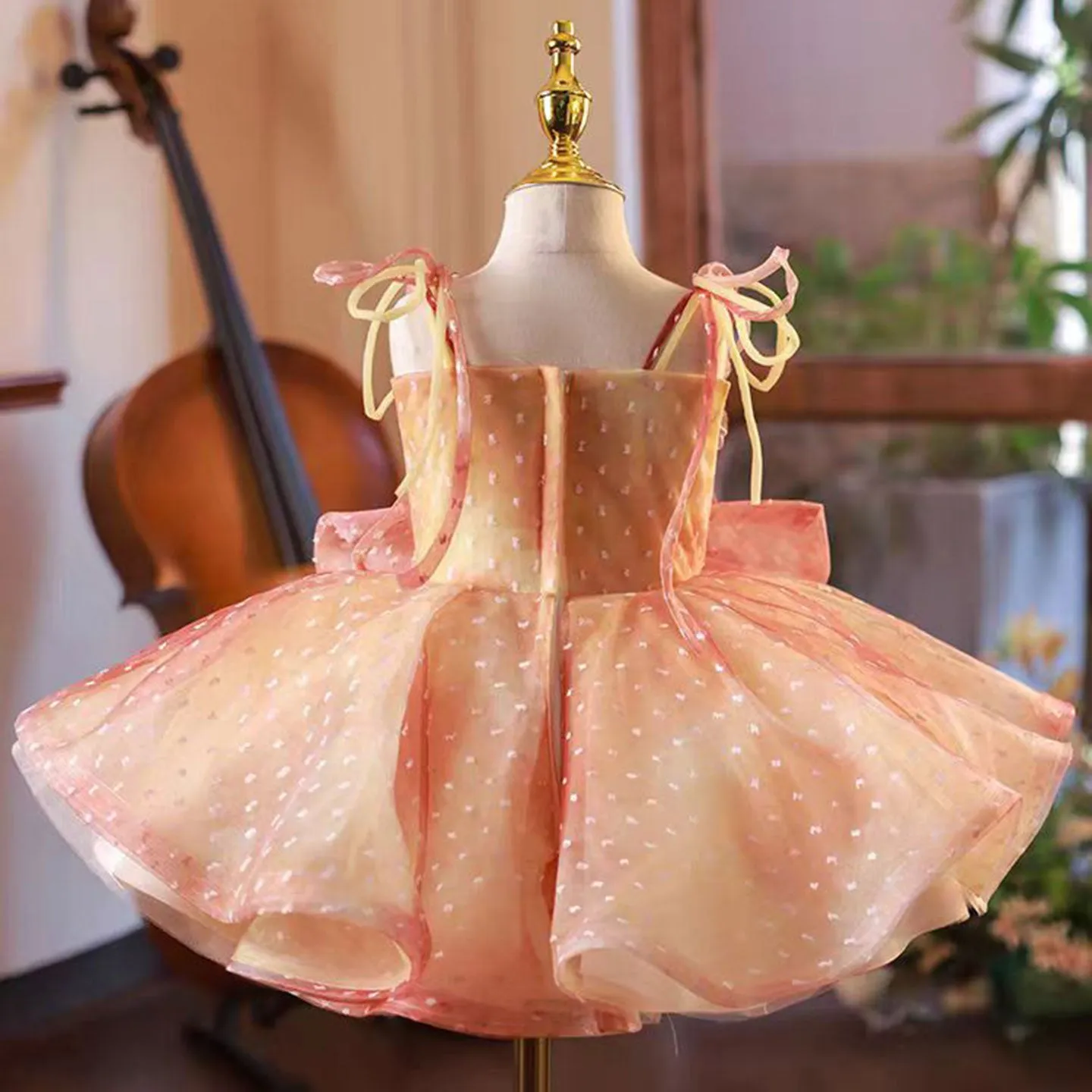 Roycebridal Lovely Coral Girl Dress Bow for Baby Kids Princess Birthday Wedding Party Children Communion Holiday Gown 2025 J110