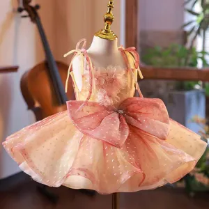Roycebridal Lovely Coral Girl Dress Bow for Baby Kids Princess Birthday Wedding Party Children Communion Holiday Gown 2025 J110