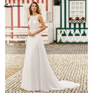 Roycebridal Sexy Beach Wedding Dresses Backless A Line