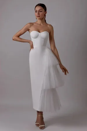 Roycebridal Short Boho Wedding Dress with Pleat Tulle Satin Wedding Gown Vestido De Noiva Wedding Party Dress