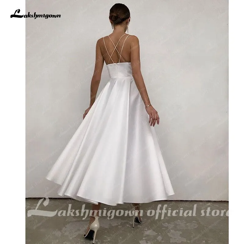 Roycebridal Short Princess Wedding Dresses Off The Shoulder Bridal Gowns Dresses Elegant Satin Vestido De Novia Custom Made