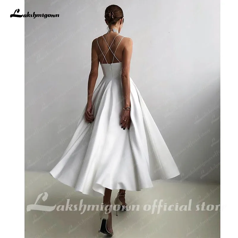 Roycebridal Short Princess Wedding Dresses Off The Shoulder Bridal Gowns Dresses Elegant Satin Vestido De Novia Custom Made