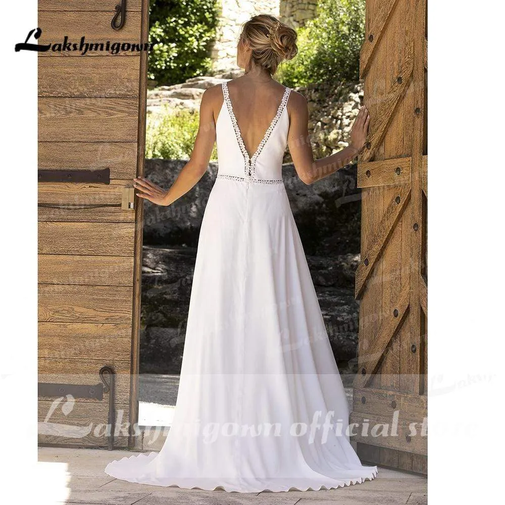 Roycebridal Simple Beach Wedding Dress Princesse A Line