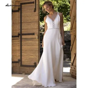 Roycebridal Simple Beach Wedding Dress Princesse A Line