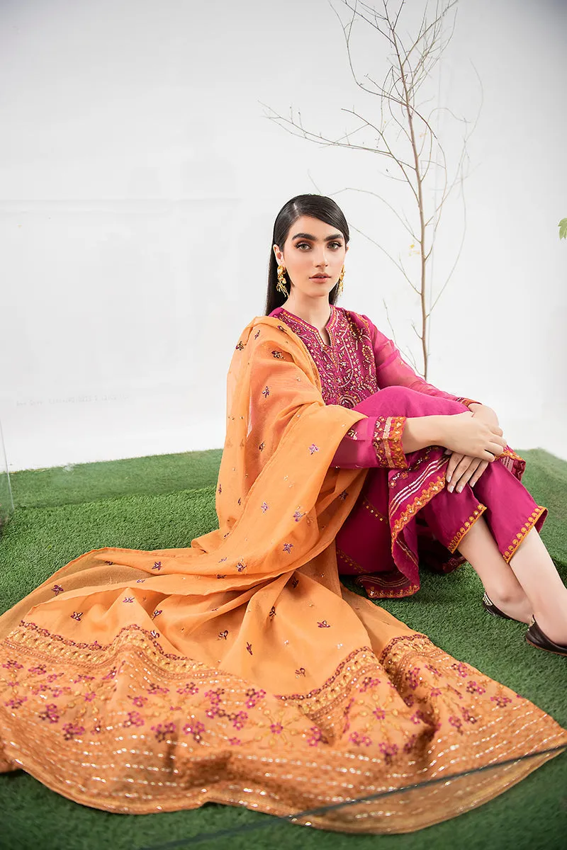 RUSTIC FUSCHIA-3PC (SHIRT, DUPATTA & TROUSER )