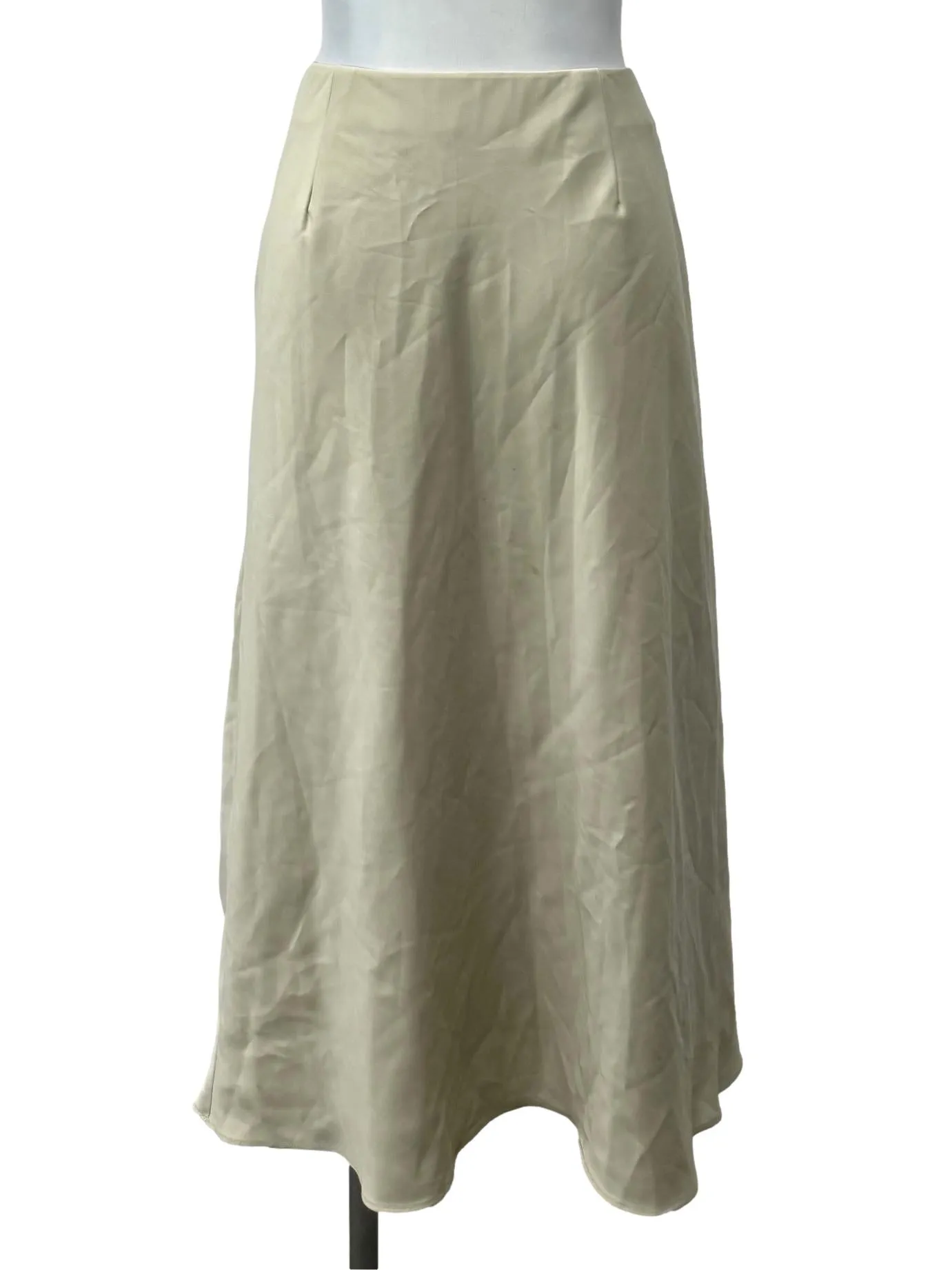 Sage Satin Striaght Skirt