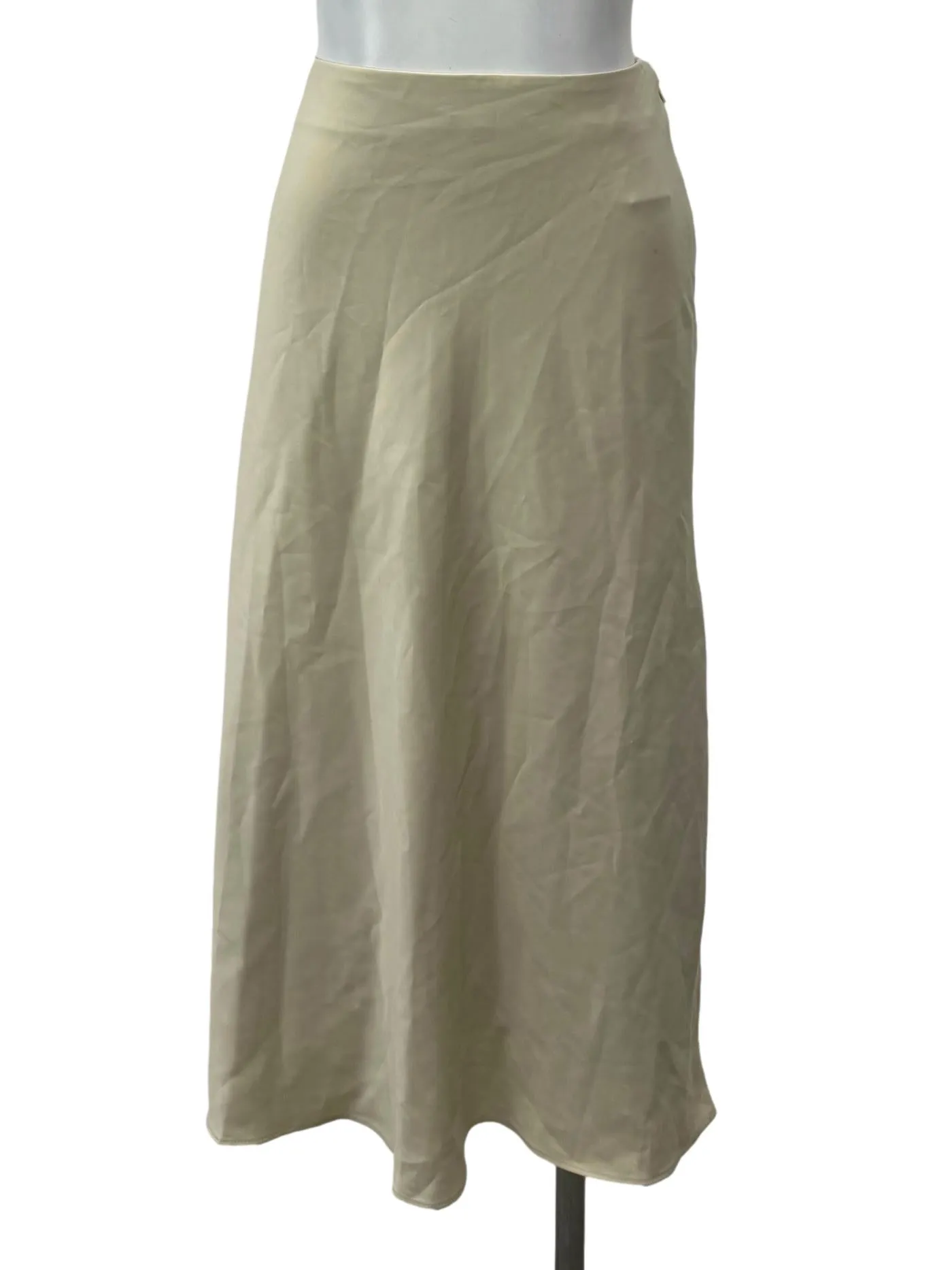 Sage Satin Striaght Skirt
