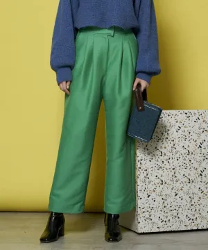 【SALE】T/W Two Tuck Wide Straight Tapered Pants