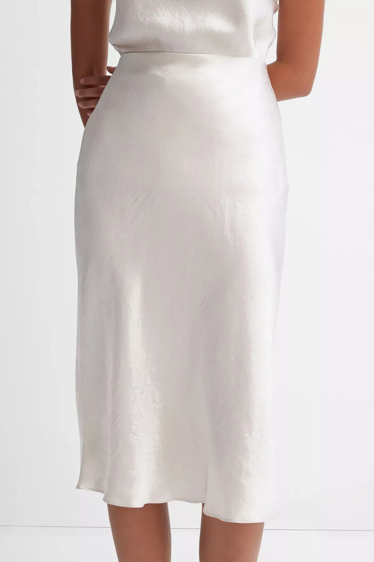 Satin Slip Skirt in Champagne