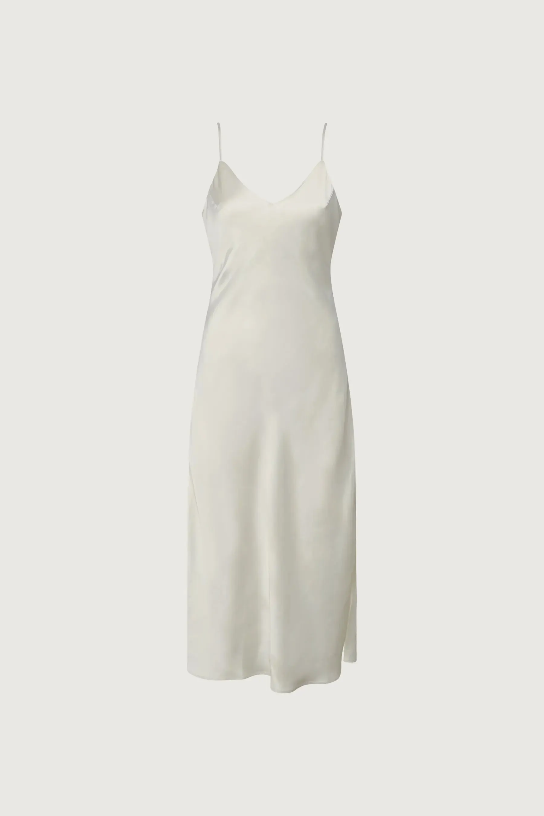 Satin V - Neck Slip Midi Dress