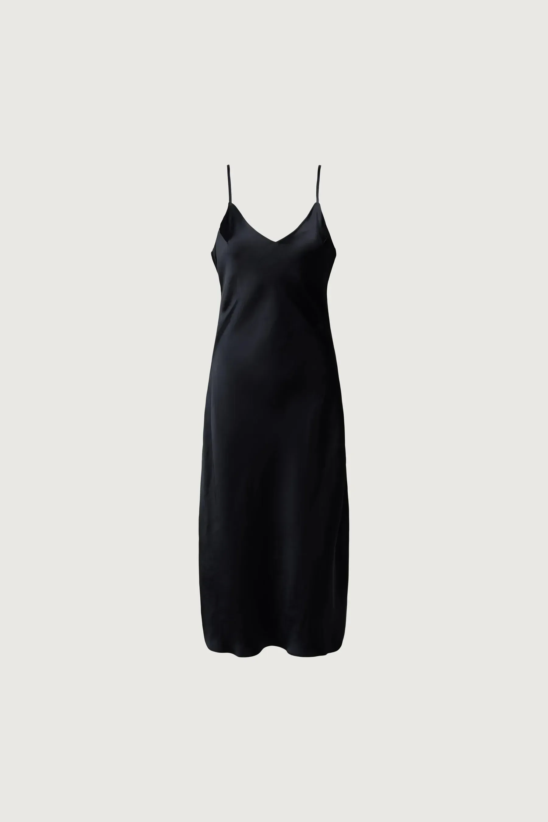 Satin V - Neck Slip Midi Dress