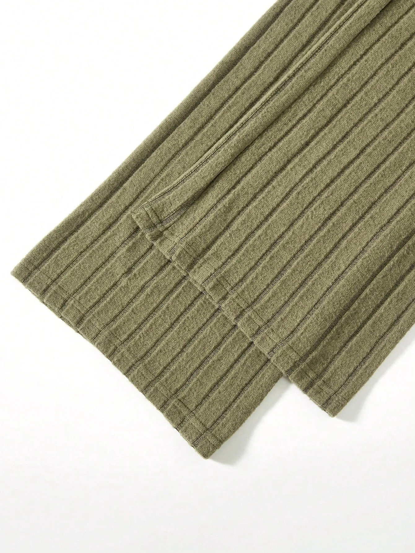 SHEIN Kids HYPEME Tween Girl 2pcs Paperbag Waist Rib-knit Wide Leg Pants