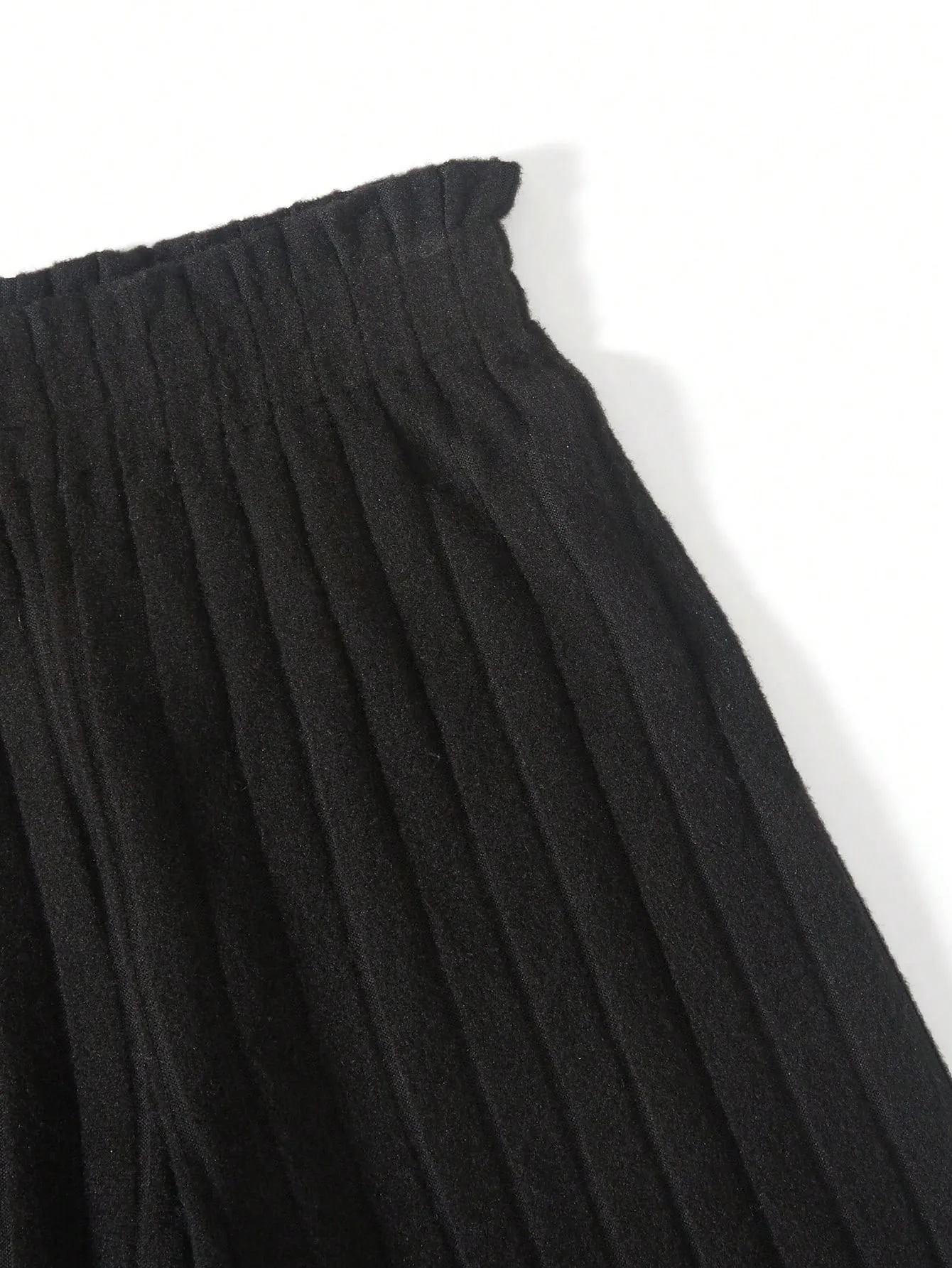 SHEIN Kids HYPEME Tween Girl 2pcs Paperbag Waist Rib-knit Wide Leg Pants