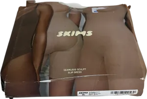 SKIMS Beige Seamless Sculpt Slip Dress - Ochre UK XXXL