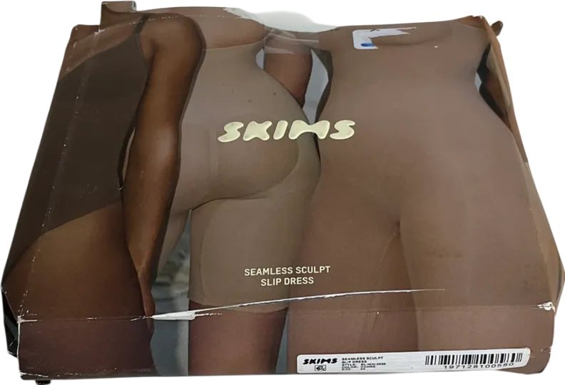 SKIMS Beige Seamless Sculpt Slip Dress - Ochre UK XXXL