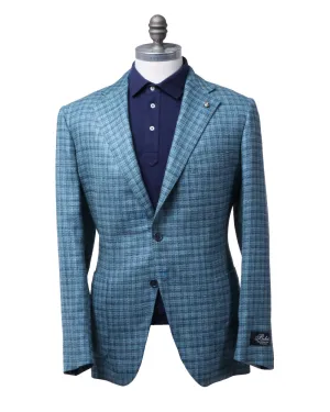 Sky and Mid Blue Plaid Sportcoat