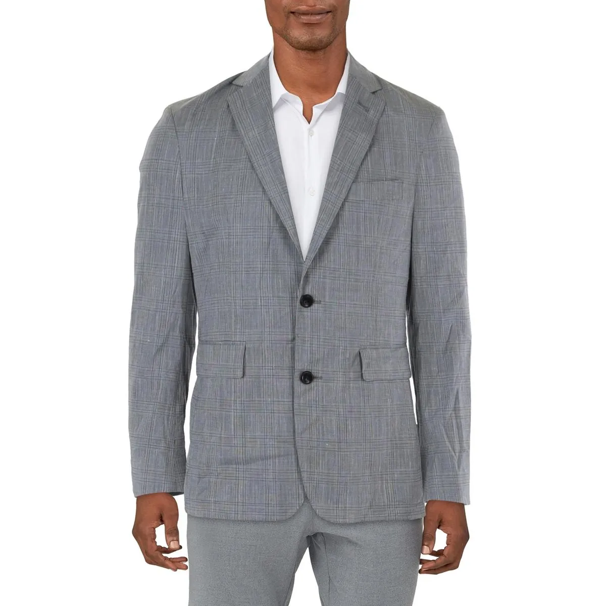 Soft Cloth Mens Studio Wool Blend Suit Separate Two-Button Blazer