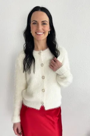 Soft Eyelash Button Down Cardigan