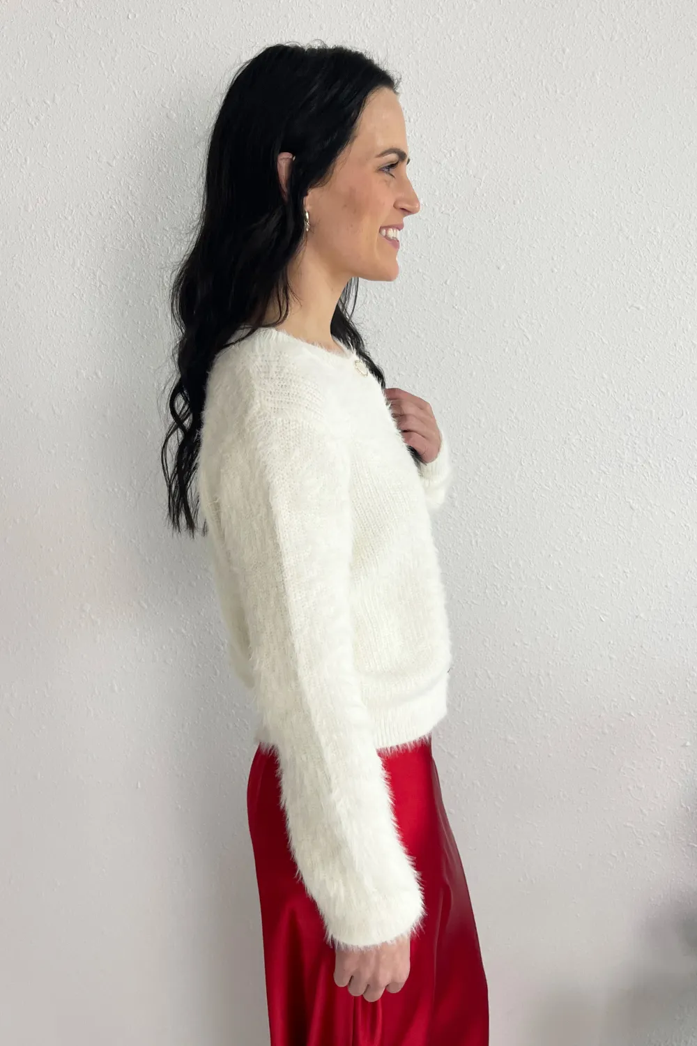Soft Eyelash Button Down Cardigan