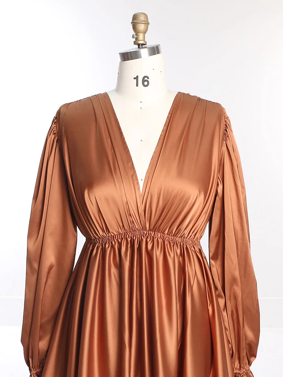 Soft Satin Photo Shoots Dress Side Slit Photography Dresses /Maternity Gown for Baby Shower YEWEN  YW231010