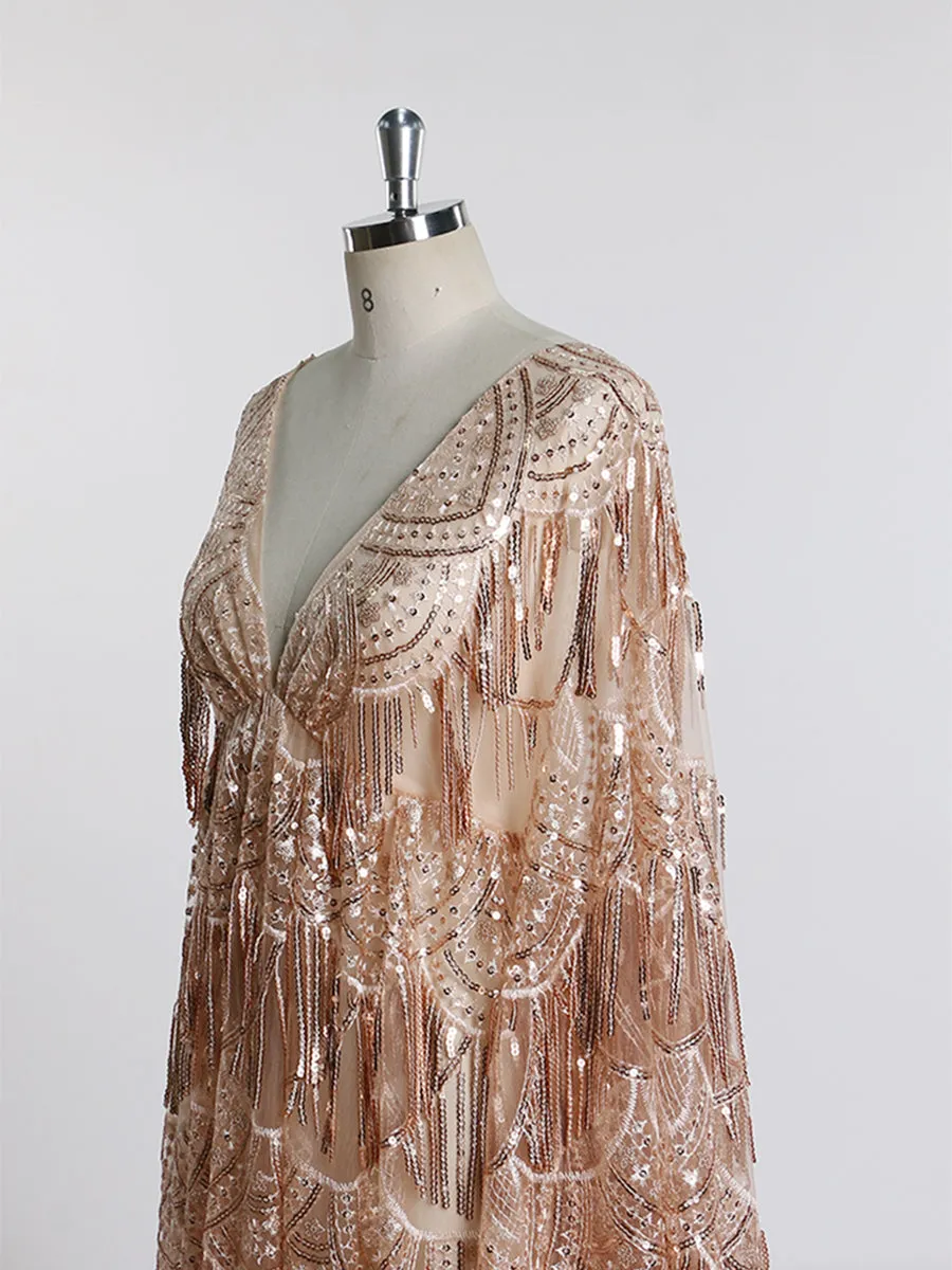 Sparkle Sequin Maternity Dress/Baby Shower Photo Shoot Dress Adjustable Waist Photography Gown YW221113
