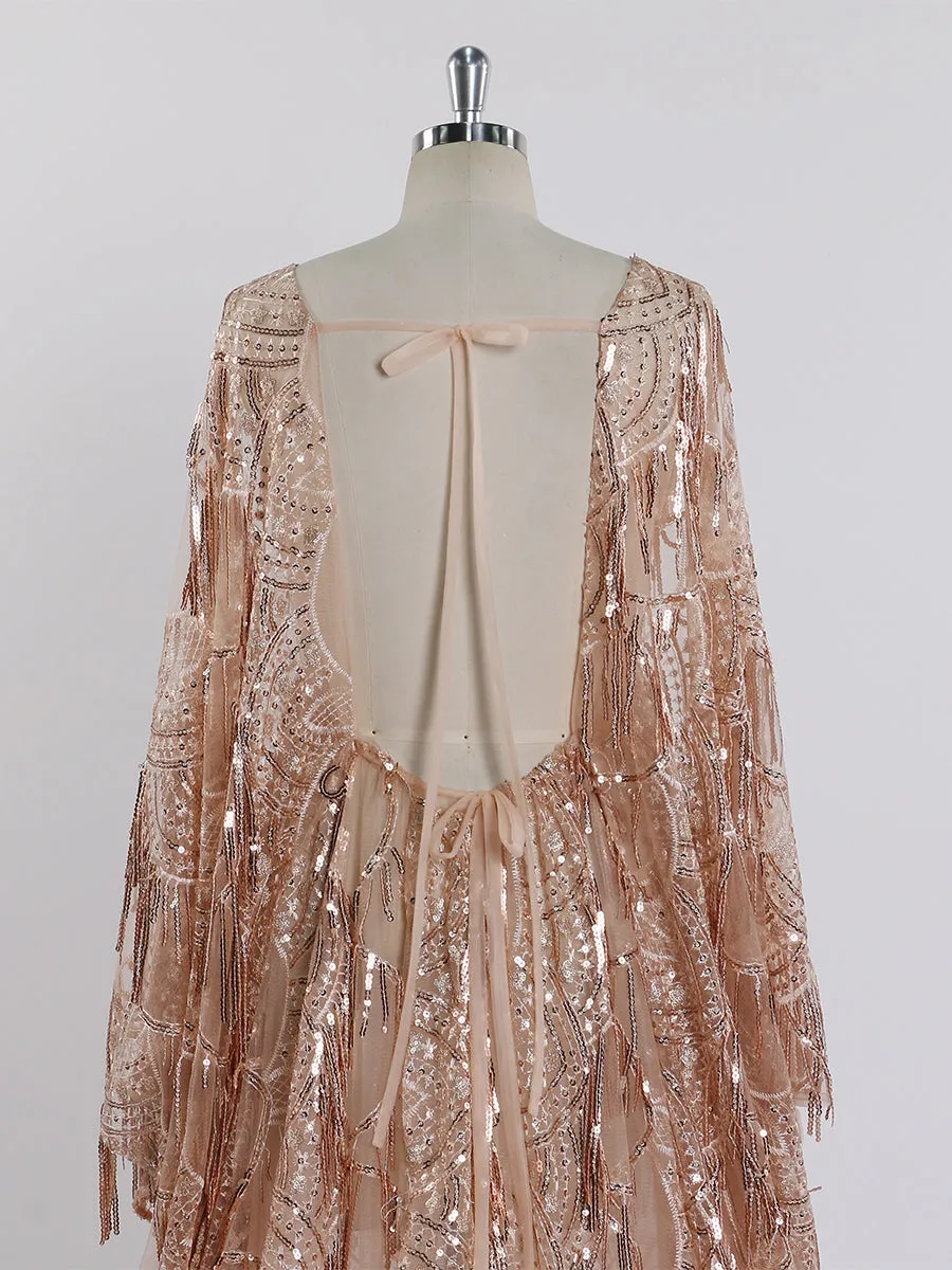 Sparkle Sequin Maternity Dress/Baby Shower Photo Shoot Dress Adjustable Waist Photography Gown YW221113