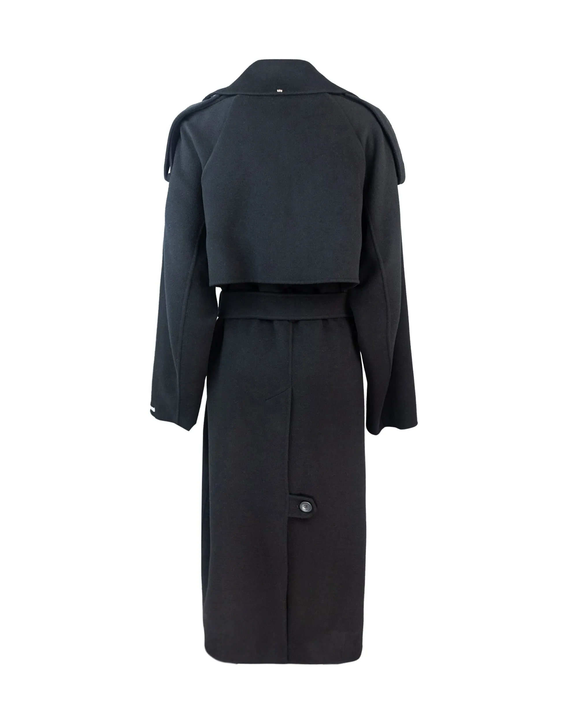 Sport Max Trench in Pura Lana Nero