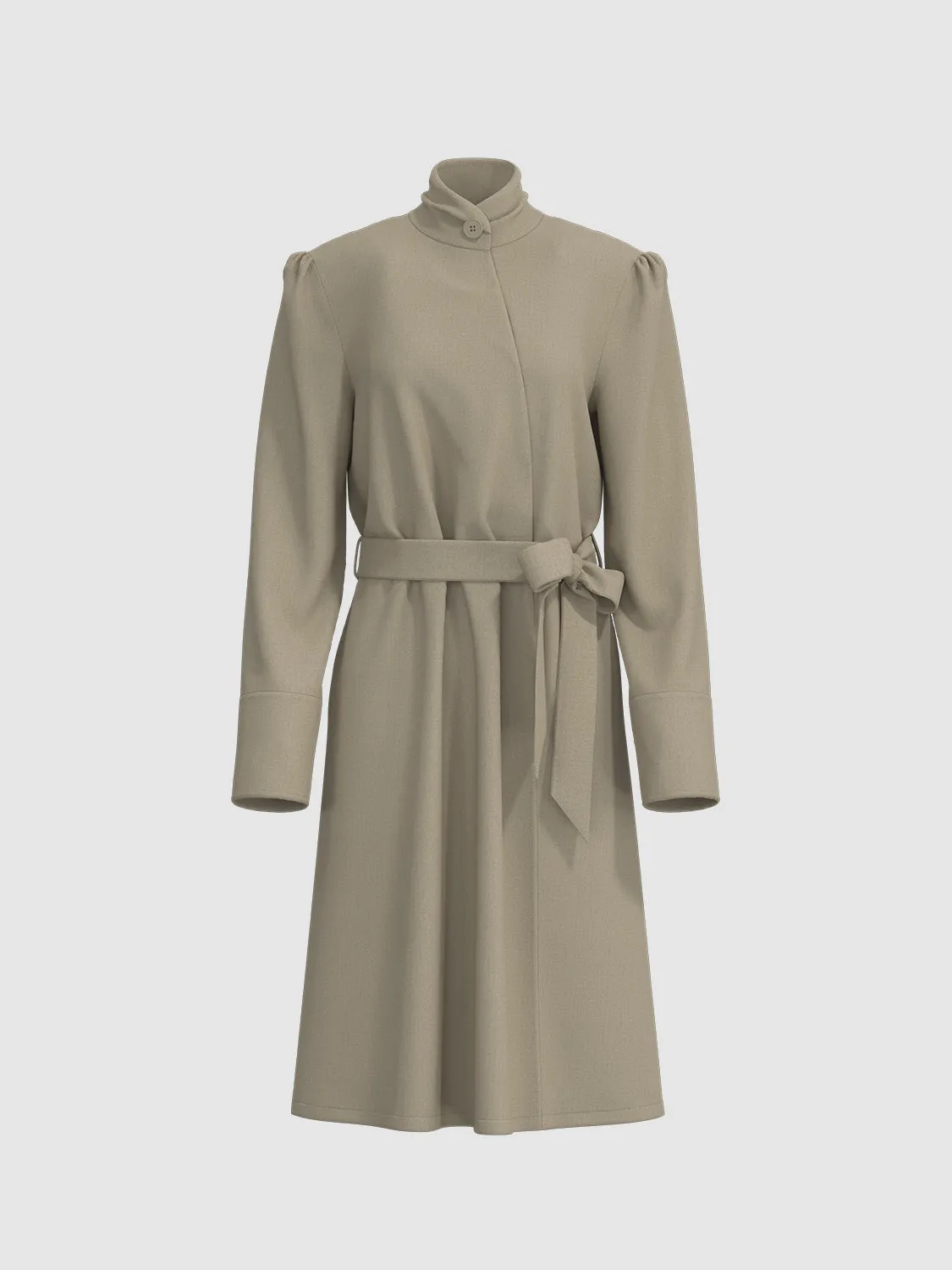 Stand Collar Belted Trench Coats