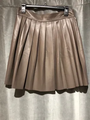 Stand Studio Cocoa faux leather pleaded knee length skirt