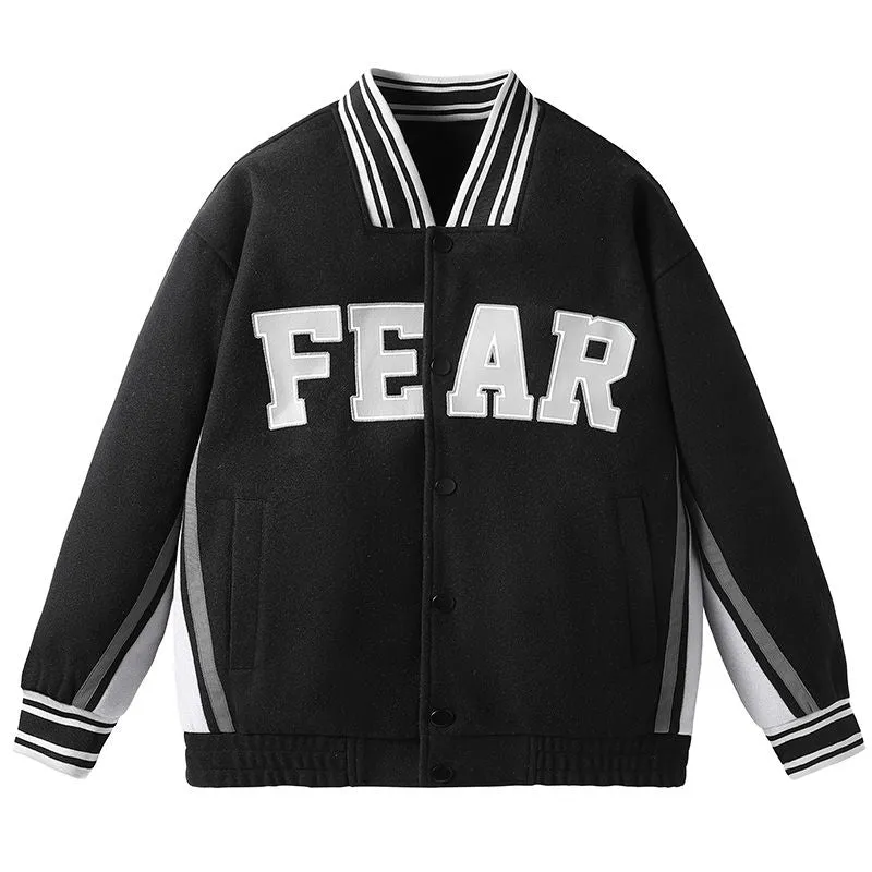 Stylish Men's Varsity Jacket Featuring Elastic Band Cuffs