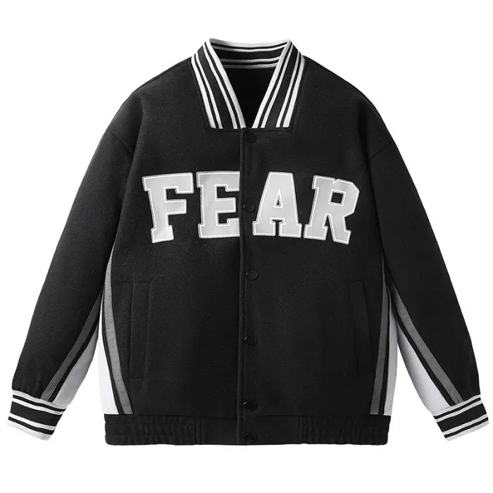 Stylish Men's Varsity Jacket Featuring Elastic Band Cuffs