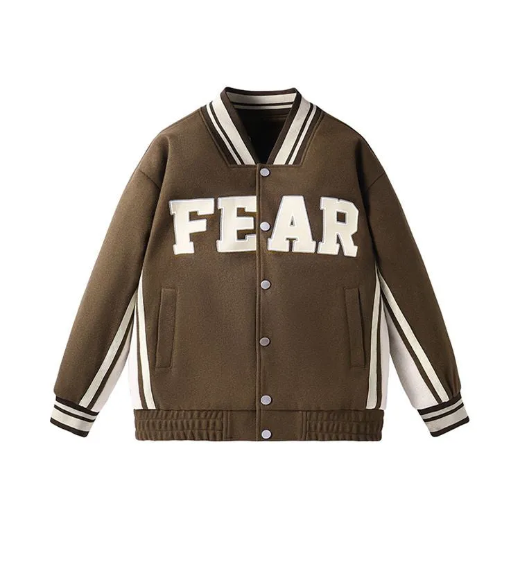 Stylish Men's Varsity Jacket Featuring Elastic Band Cuffs