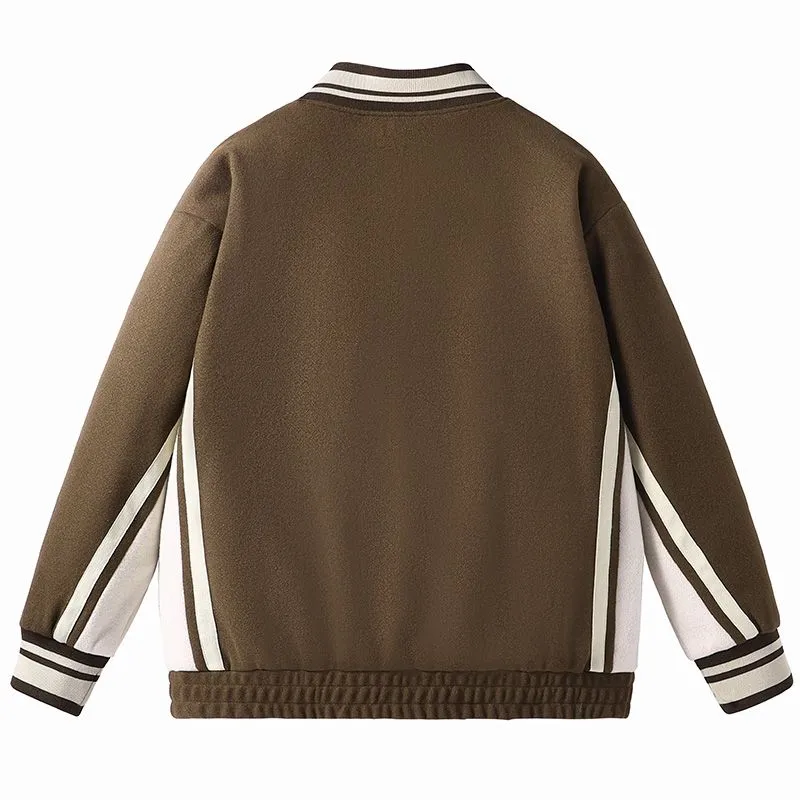 Stylish Men's Varsity Jacket Featuring Elastic Band Cuffs