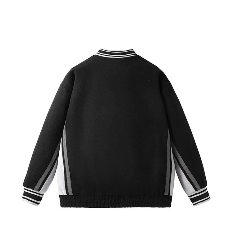 Stylish Men's Varsity Jacket Featuring Elastic Band Cuffs