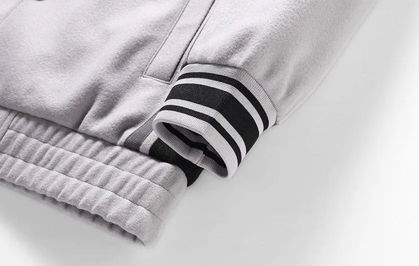 Stylish Men's Varsity Jacket Featuring Elastic Band Cuffs
