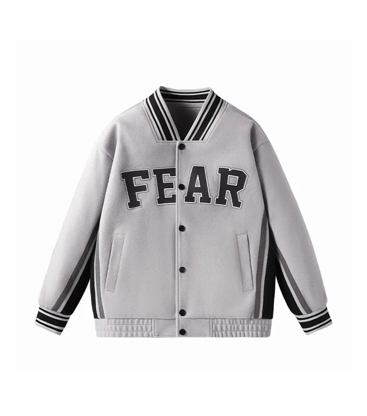 Stylish Men's Varsity Jacket Featuring Elastic Band Cuffs