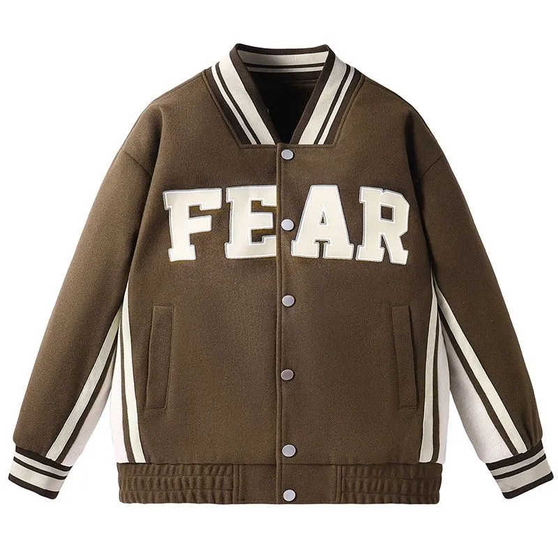 Stylish Men's Varsity Jacket Featuring Elastic Band Cuffs