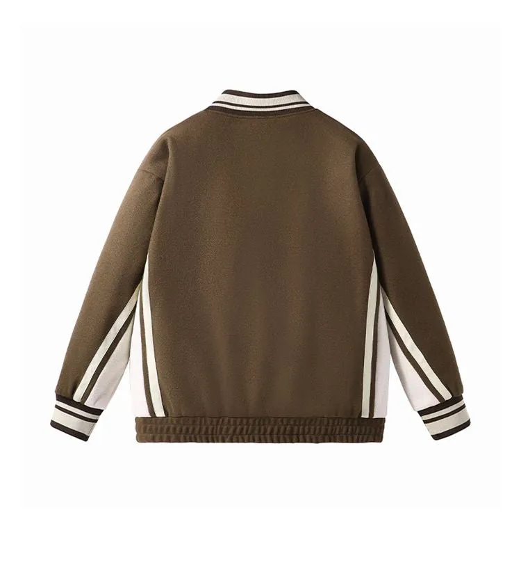 Stylish Men's Varsity Jacket Featuring Elastic Band Cuffs