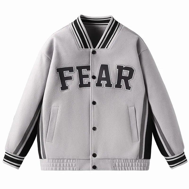 Stylish Men's Varsity Jacket Featuring Elastic Band Cuffs