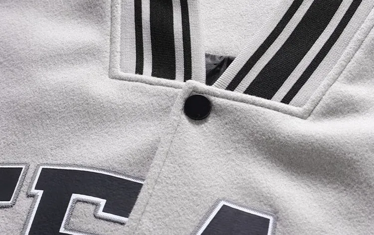 Stylish Men's Varsity Jacket Featuring Elastic Band Cuffs