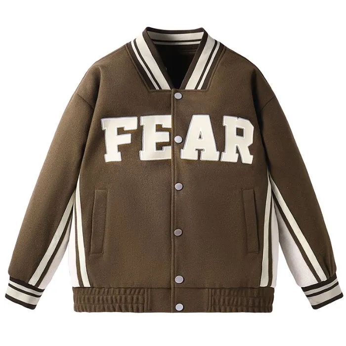 Stylish Men's Varsity Jacket Featuring Elastic Band Cuffs
