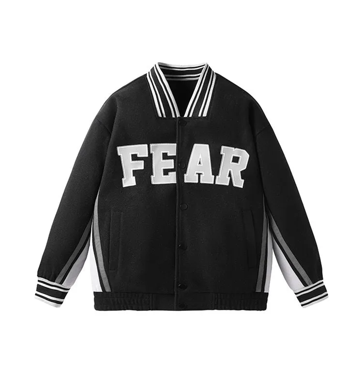 Stylish Men's Varsity Jacket Featuring Elastic Band Cuffs