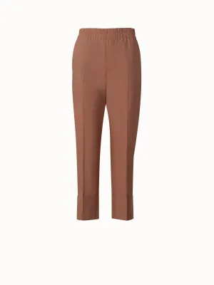 Tapered Cotton Pants with Elastic Waist