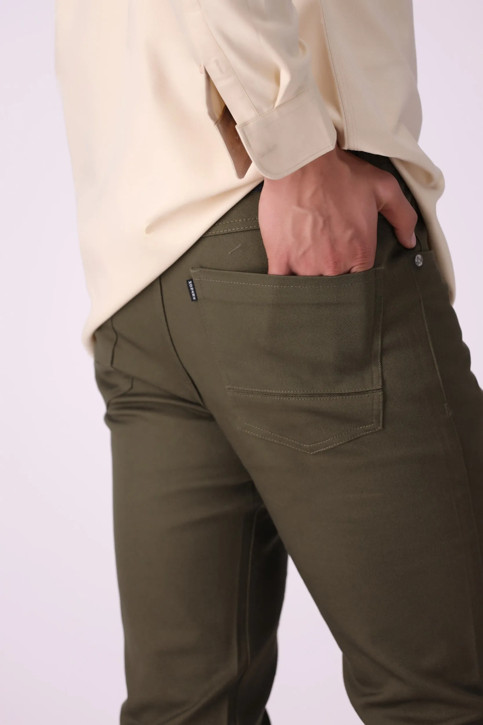 Tappered Fit Olive Pants