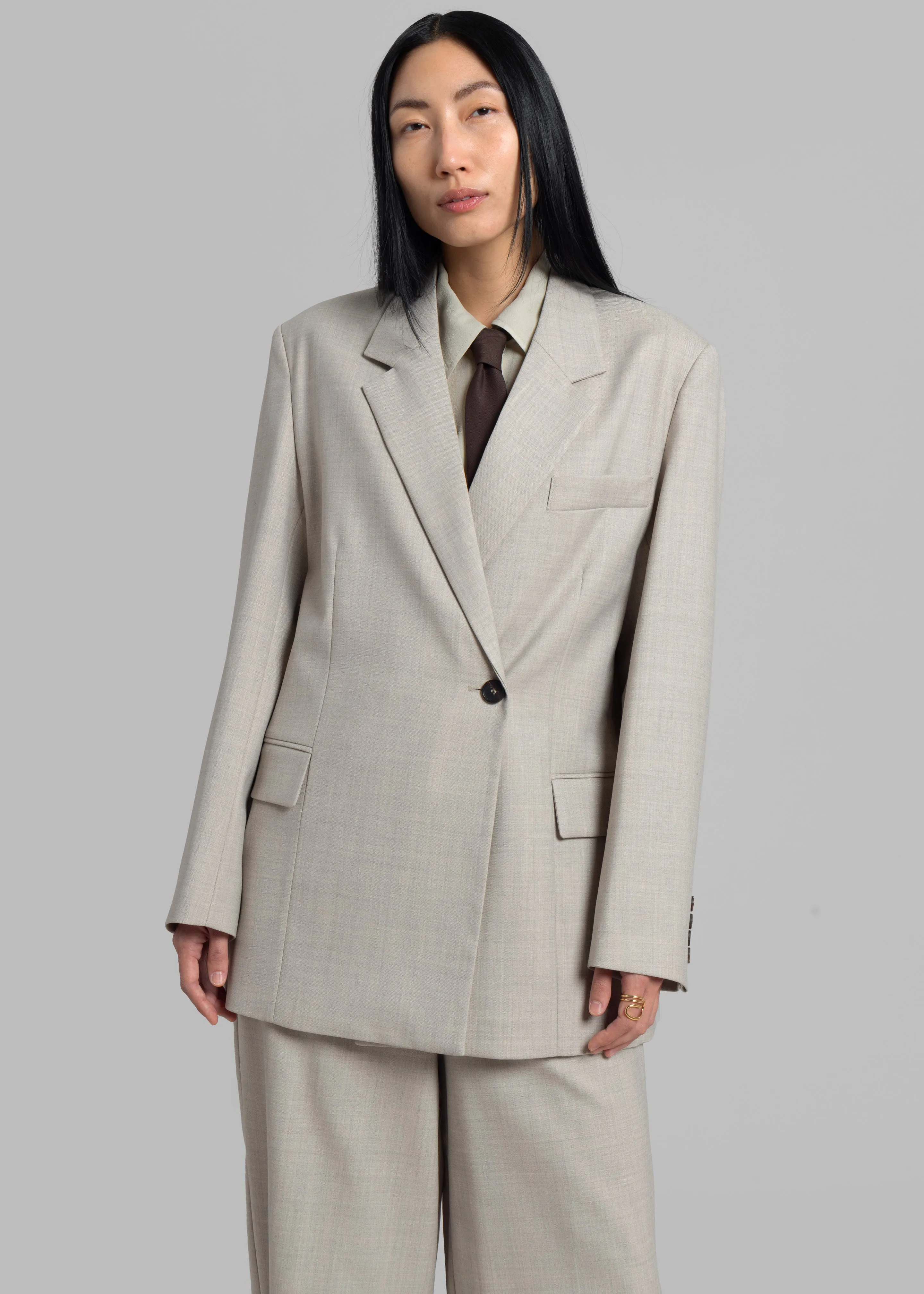 Tessa Wool Blazer - Beige
