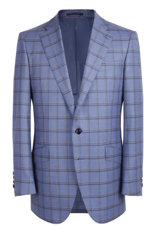 The Byron Jacket - Cavanni Blue/Brown Double Windowpane
