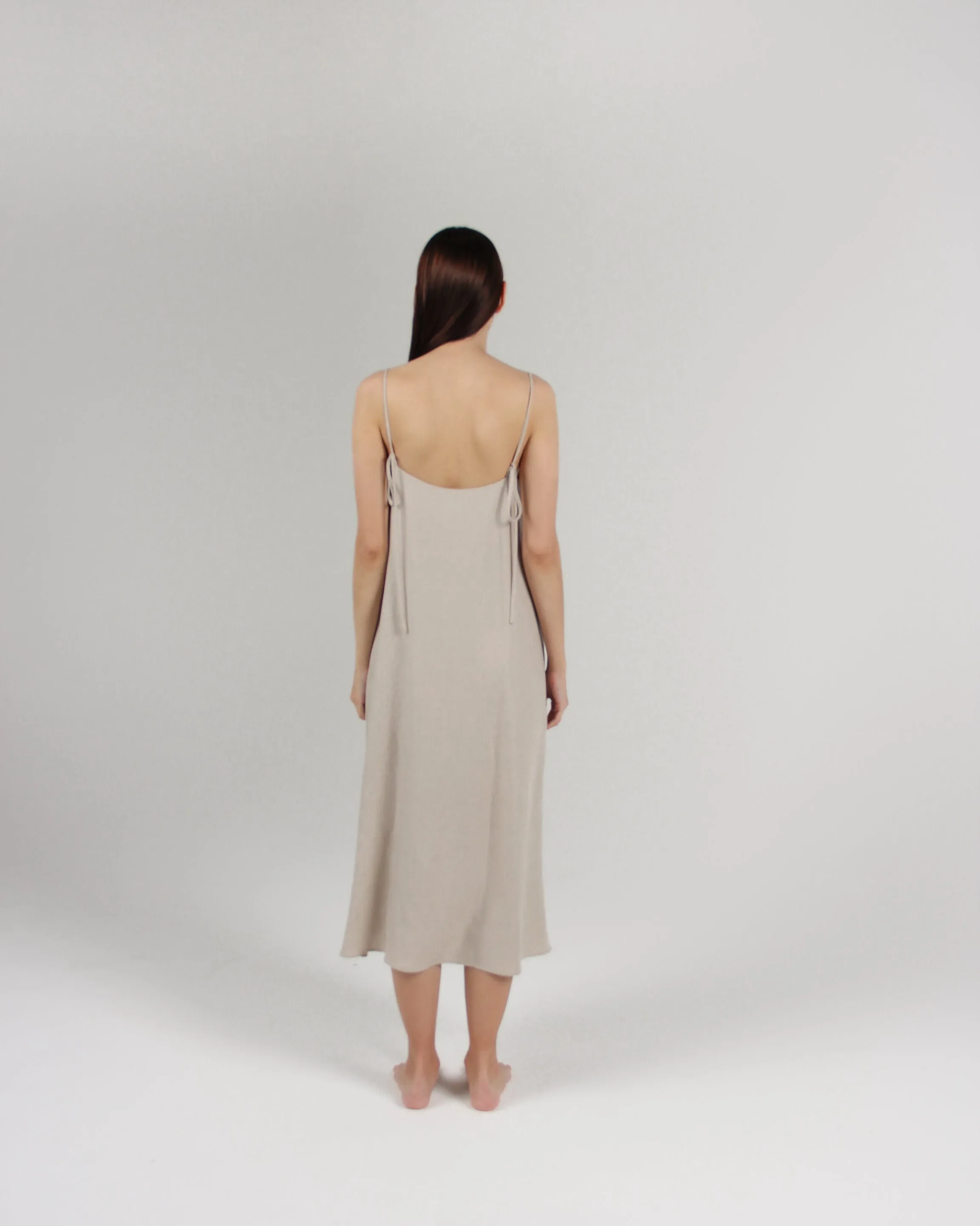 The Cala Slip Dress in Bone