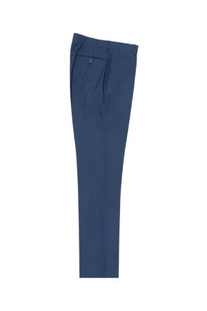 Tiglio Luxe New Blue Flat Front, Pure Wool Modern Fit Dress Pants 2560 TS4066/2