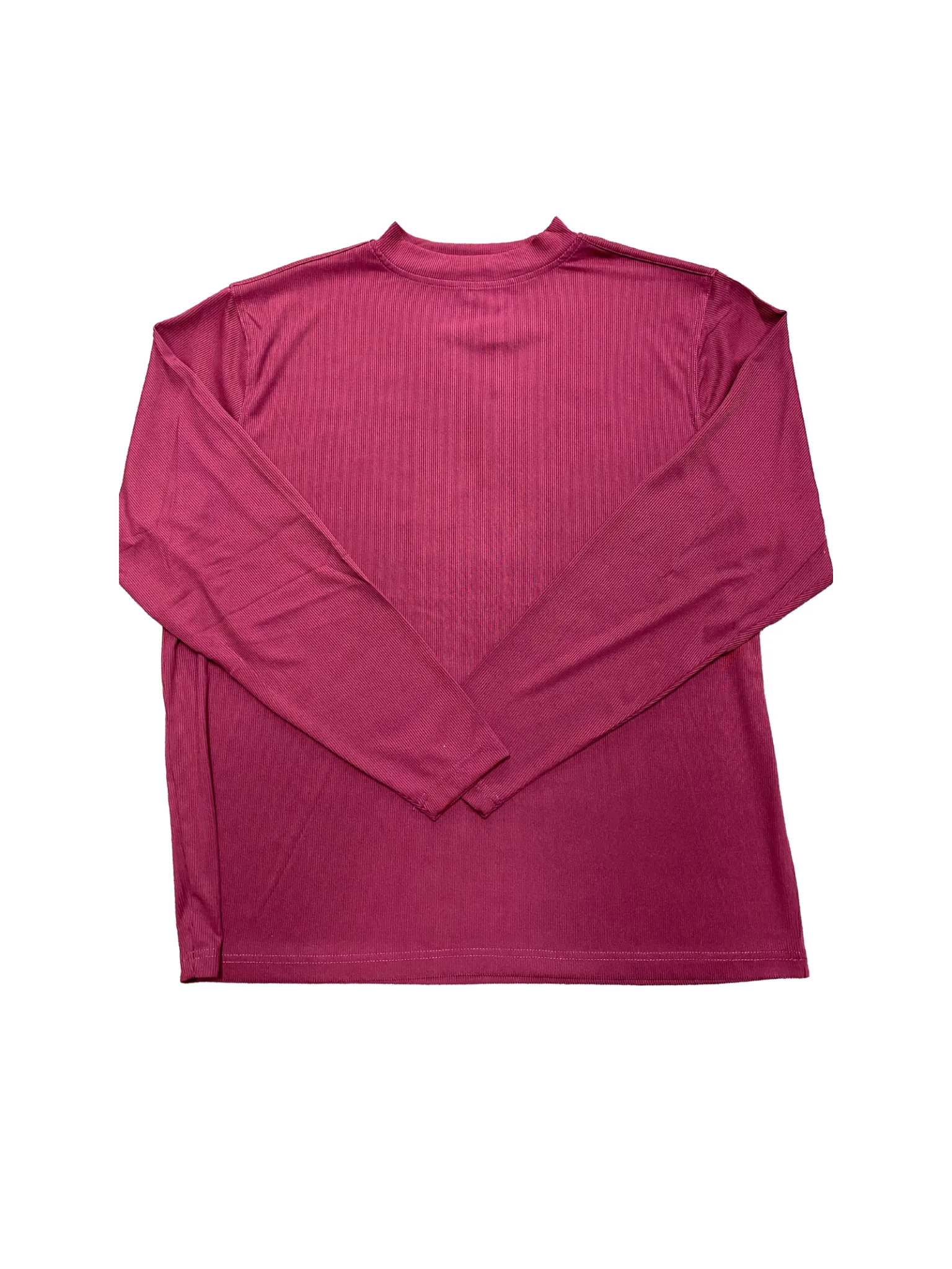 Tulliano Long Sleeve Ribbed Mock Neck - Burgundy
